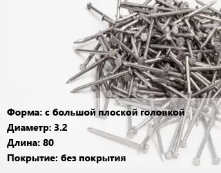 Гвоздь с большой плоской головкой 3.2х80 без покрытия